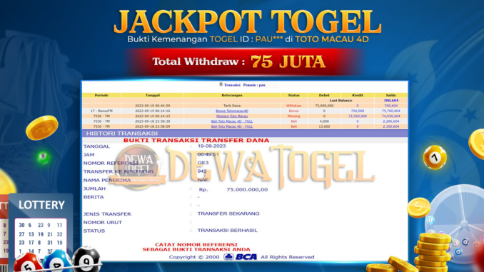 bukti jp dewatogel #812 bukti jp dewatogel #812